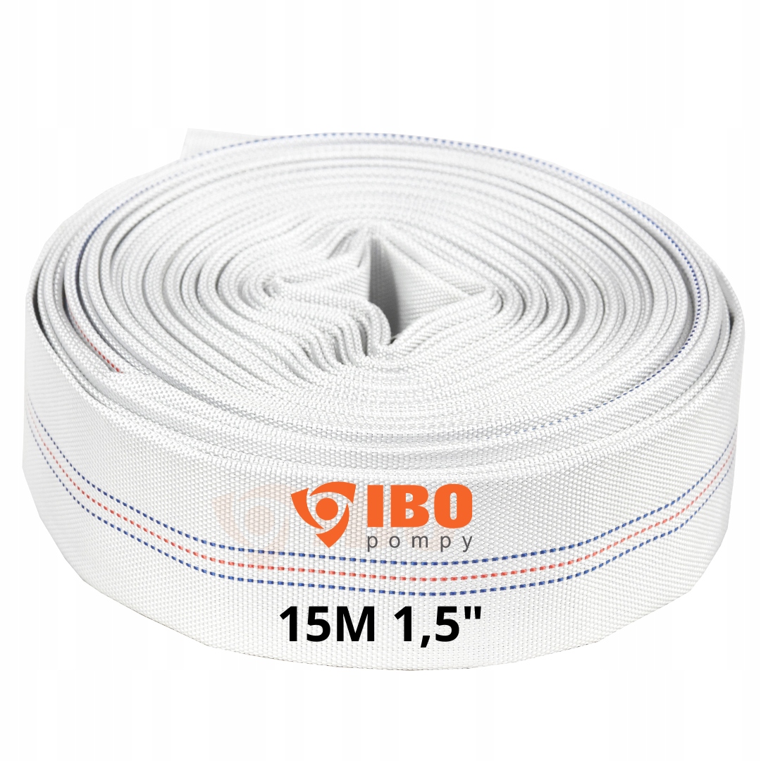 IBO 15 m wąż strażacki parciany 1,5 cala IBO MOCNY