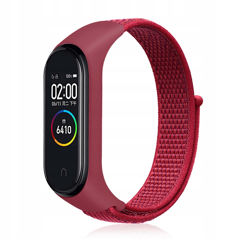 

Opaska Pasek Xiaomi MI Band 3 4 5 6 Nylon Malinowa