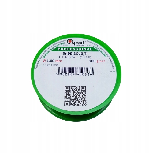 

1mm 0.10kg 100g Sn99.3Cu0.7 cyna bezołowiowa Cynel