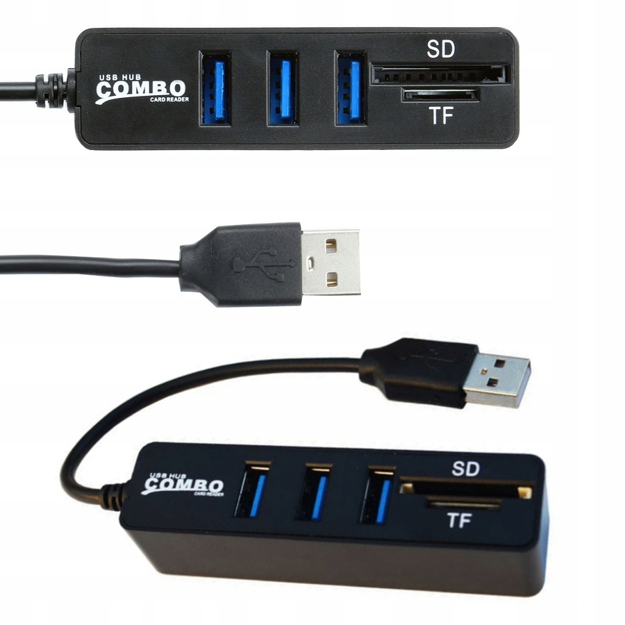 ROZGAŁĘŹNIK PRZEJŚCIÓWKA HUB ADAPTER USB CZYTNIK KART SD DO LAPTOPA PC