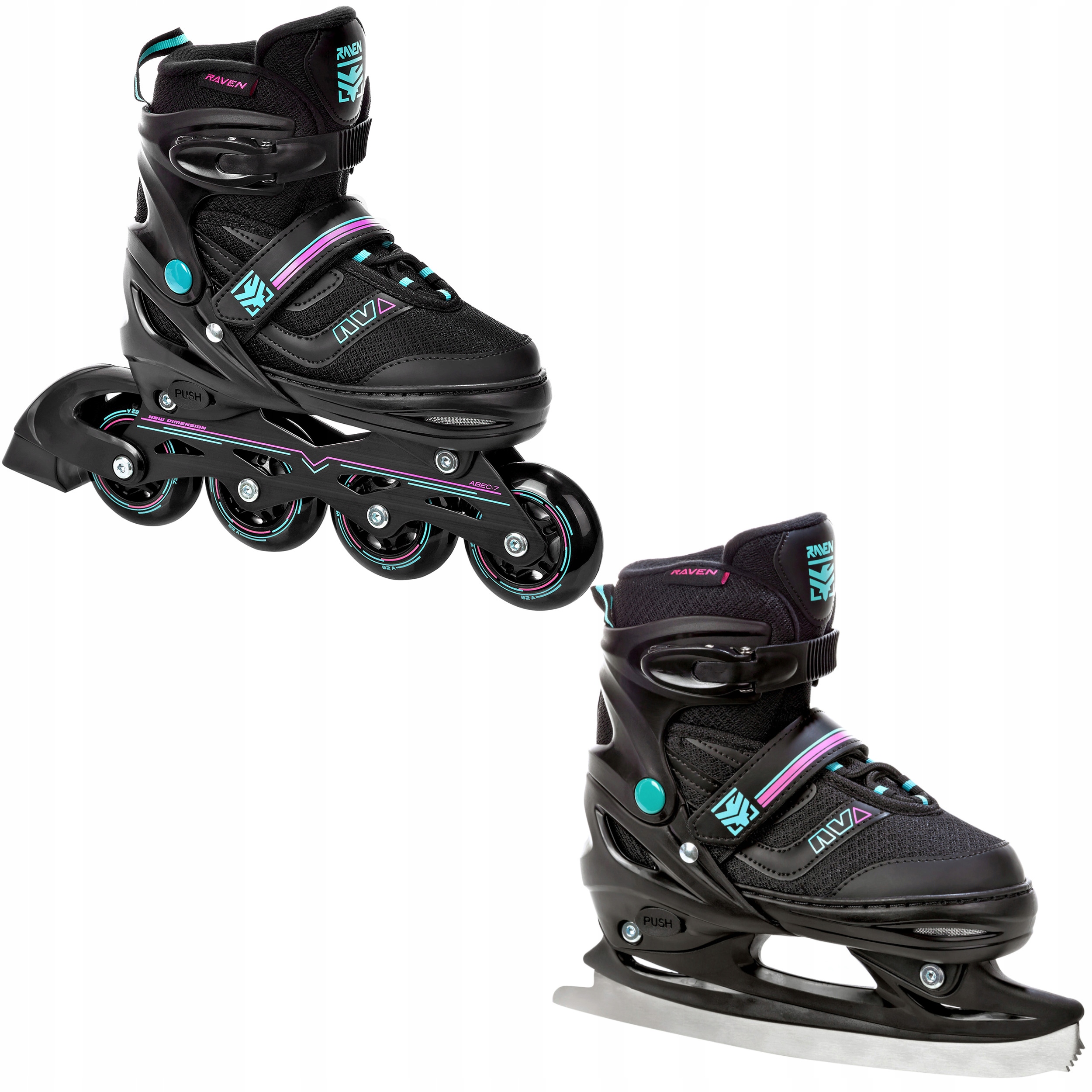 

Rolki Łyżwy 2w1 Raven Drill Mint/Pink 38-41