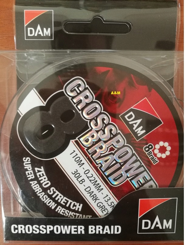 Plecionka D.a.m Crosspower 8-Braid 110m 0,20mm 12,6kg ciemnoszara