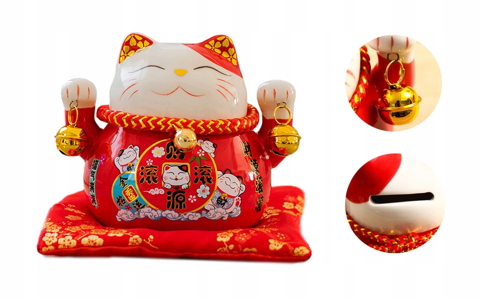 

Skarbonka Maneki-neko Japoński Kot Kotek Szczęścia