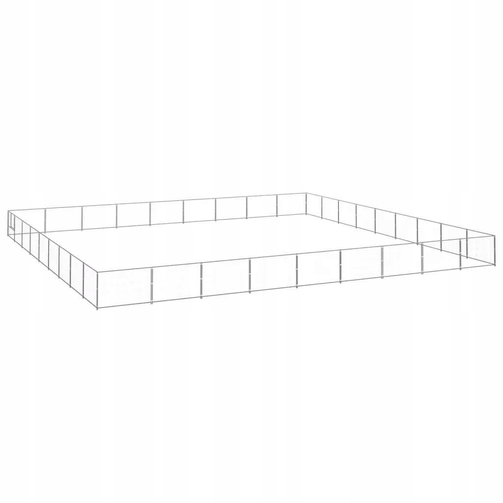 Levně Kotec pro psa, stříbrná, 81 m², ocelová