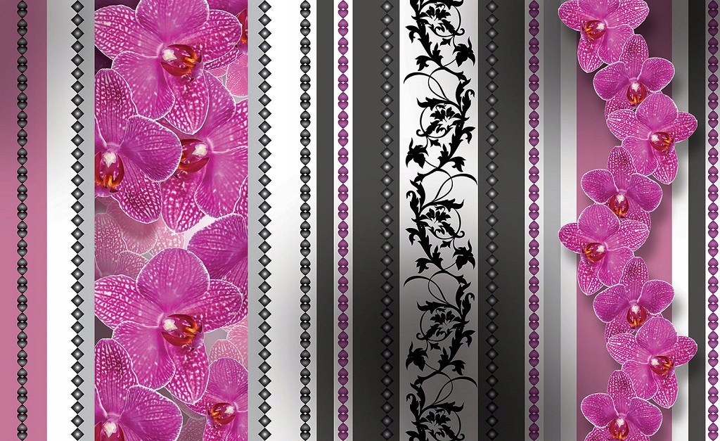 Fototapeta Orchidey ružové na sivom vinylovom pozadí 368x254 lepidlo