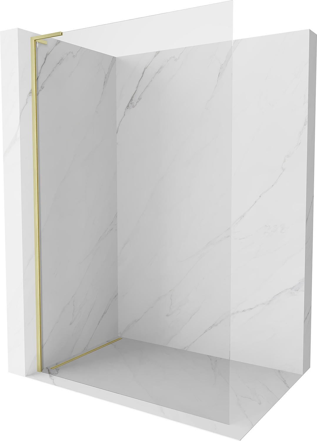 Mexen Kioto-X L Walk-in Sprchová stěna 90x200 cm, Průhledná, Zlatá