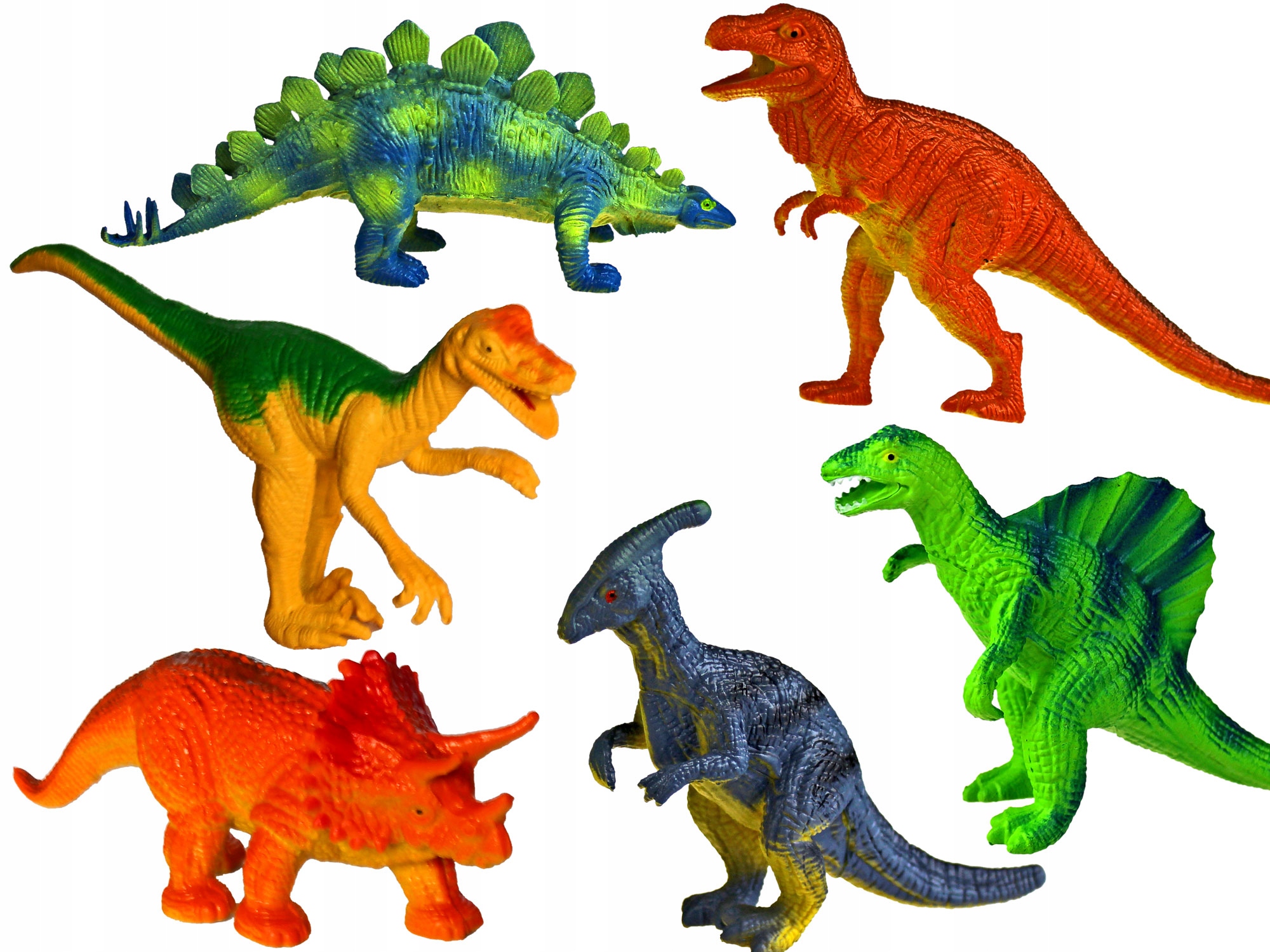 

Duże Dinozaury Figurki Zwierzęta Gumowe Zestaw 6