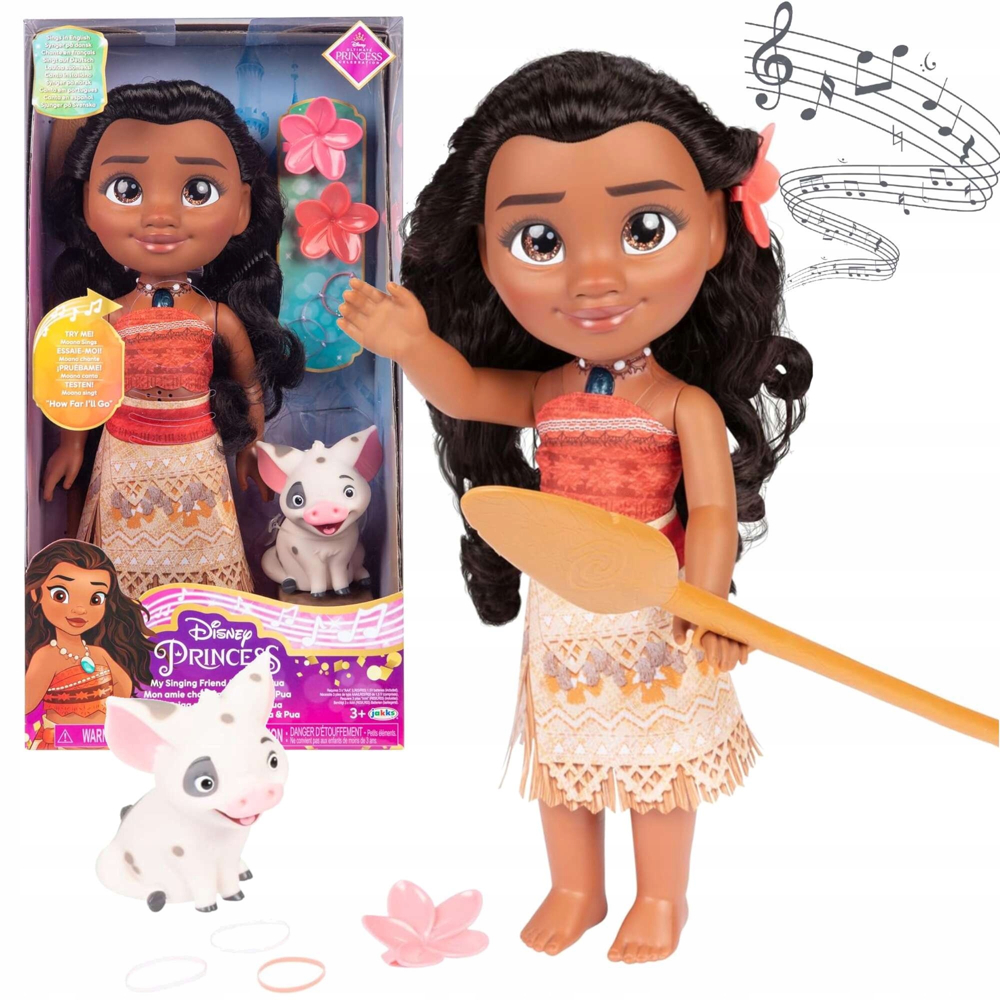 Lalka Vaiana Disney Duża Interaktywna Śpiewająca 35 CM Moana Akc.