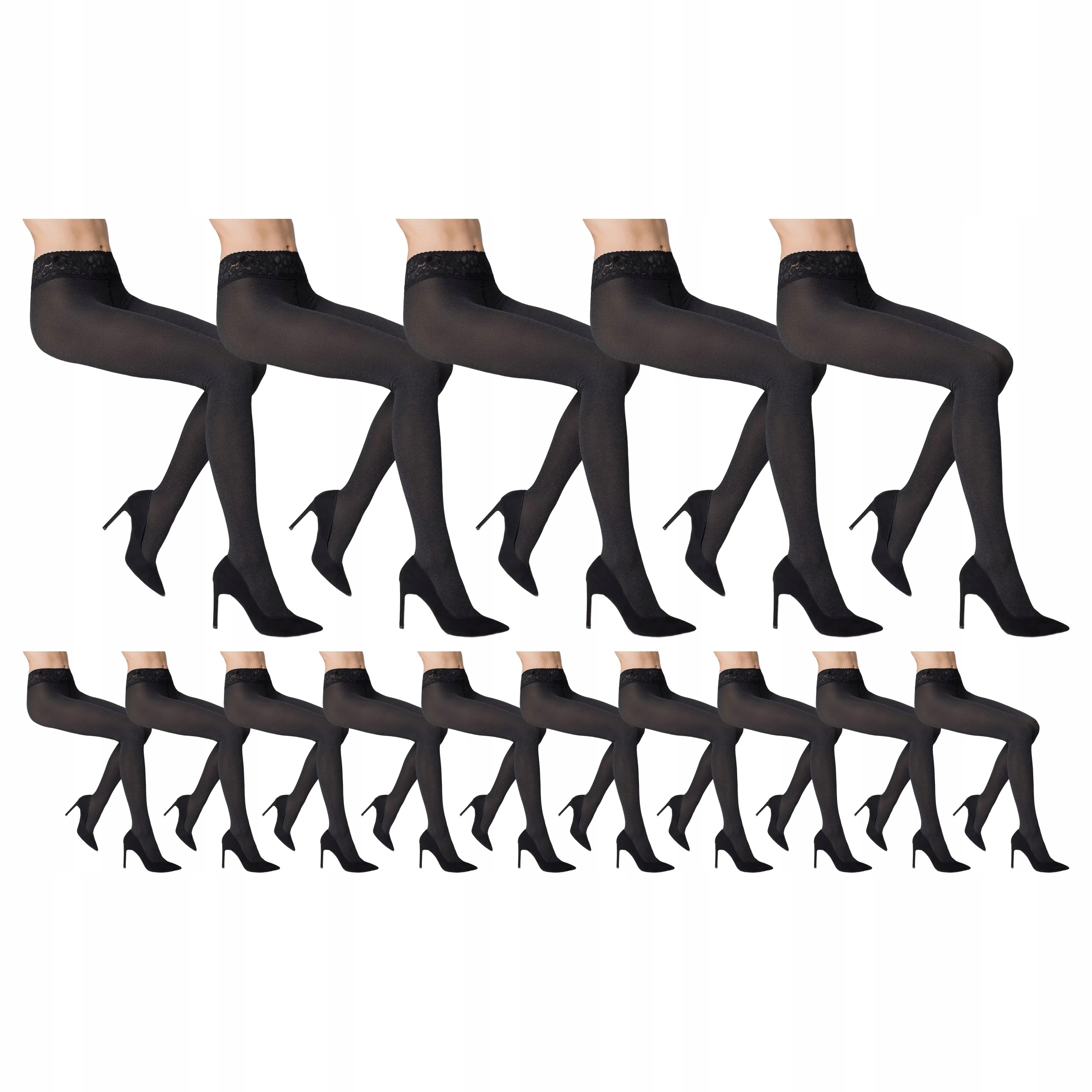 15 x Punčocháče Erotic Vita Bassa 50 den Marilyn Black Melange 2-S