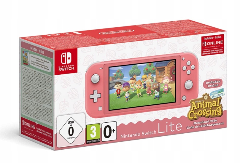 Nintendo Switch Lite koralowa z grą Animal Crossing New Horizons