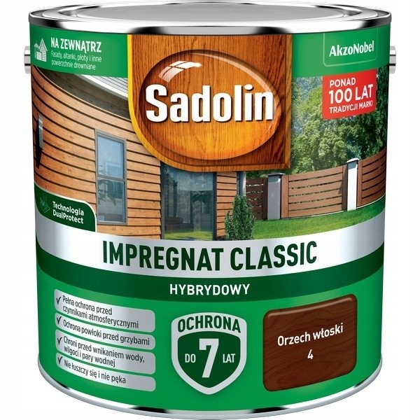 Impregnat do drewna Sadolin Classic hybrydowy Orzech Włoski 2,5L