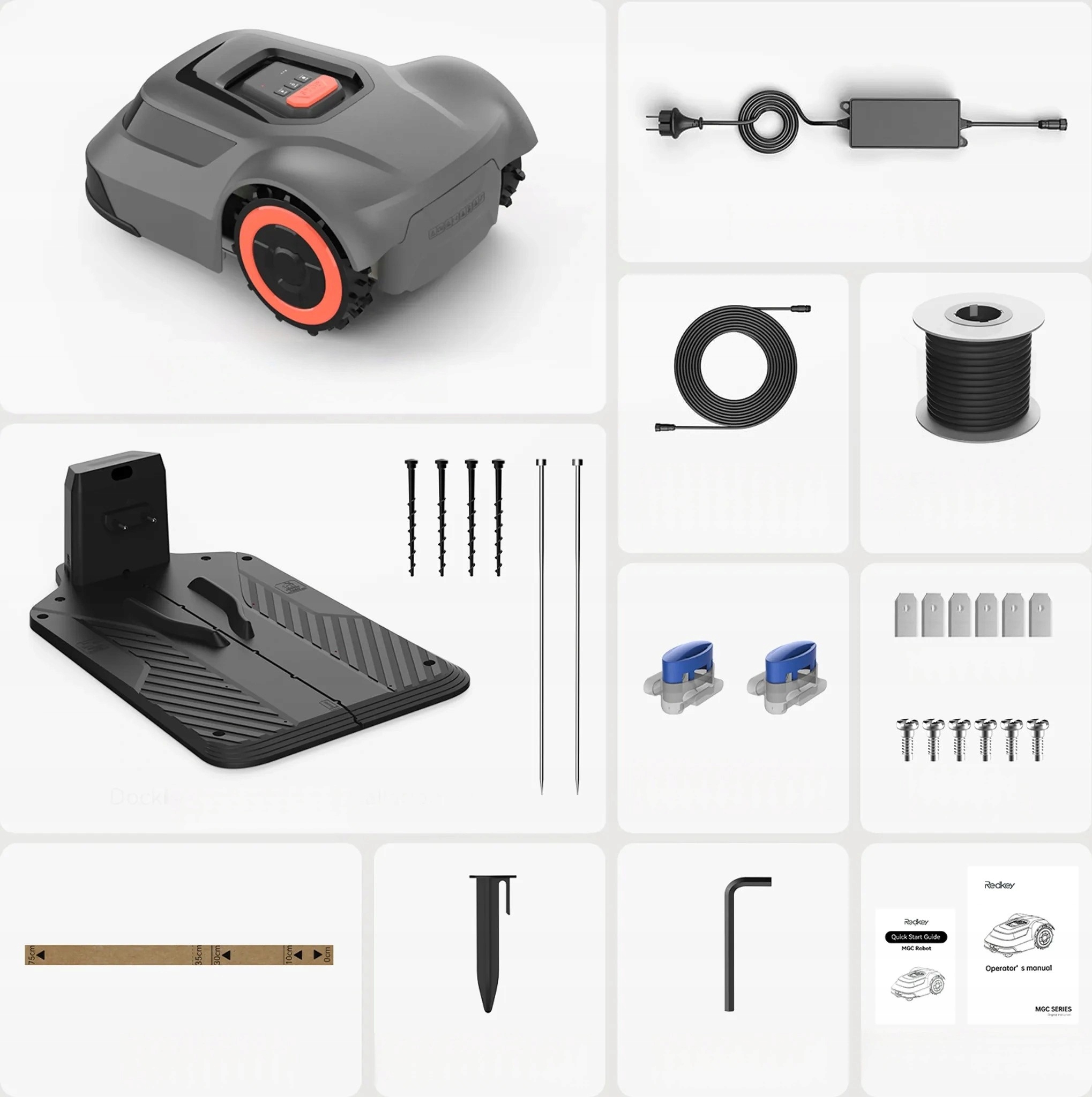 Robot Koszący Kosiarka automatyczna Redkey MGC500 Aplikacja BT Wi-Fi 800M2 Zakres regulacji wysokości koszenia 3-7 cm