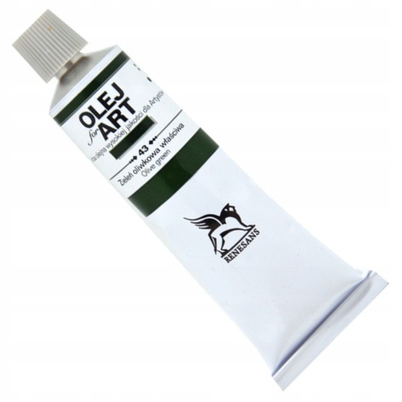 Farba olejna 60ml, zieleń oliwna, Renesans, NR 43