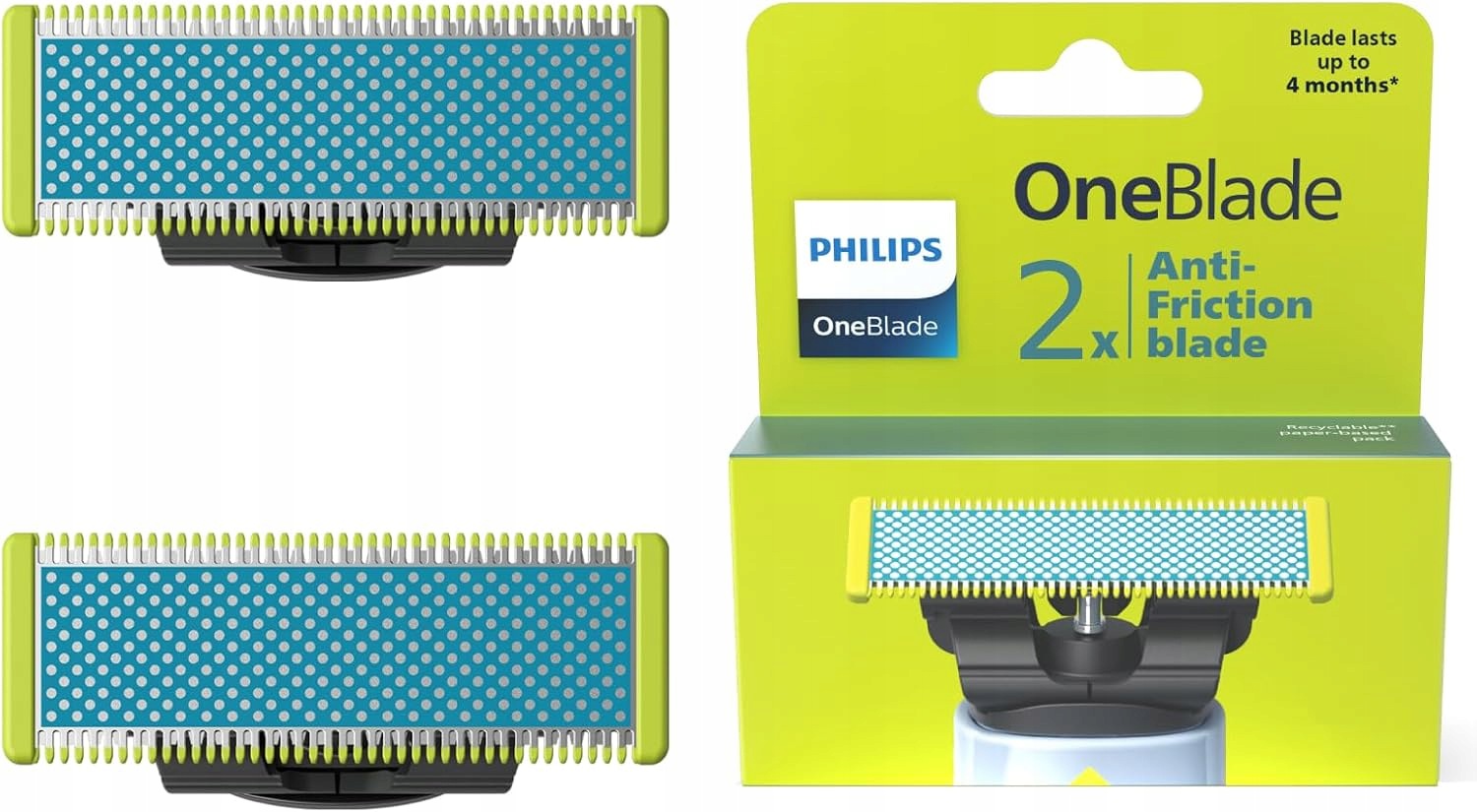 Philips Oneblade Náhradní Břity Na Holení 2 Ks Zabraňuje Podráždění Pokožky