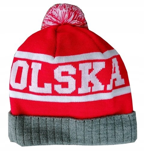 Czapka zimowa zimówka Polska z pomponem : wzór P05