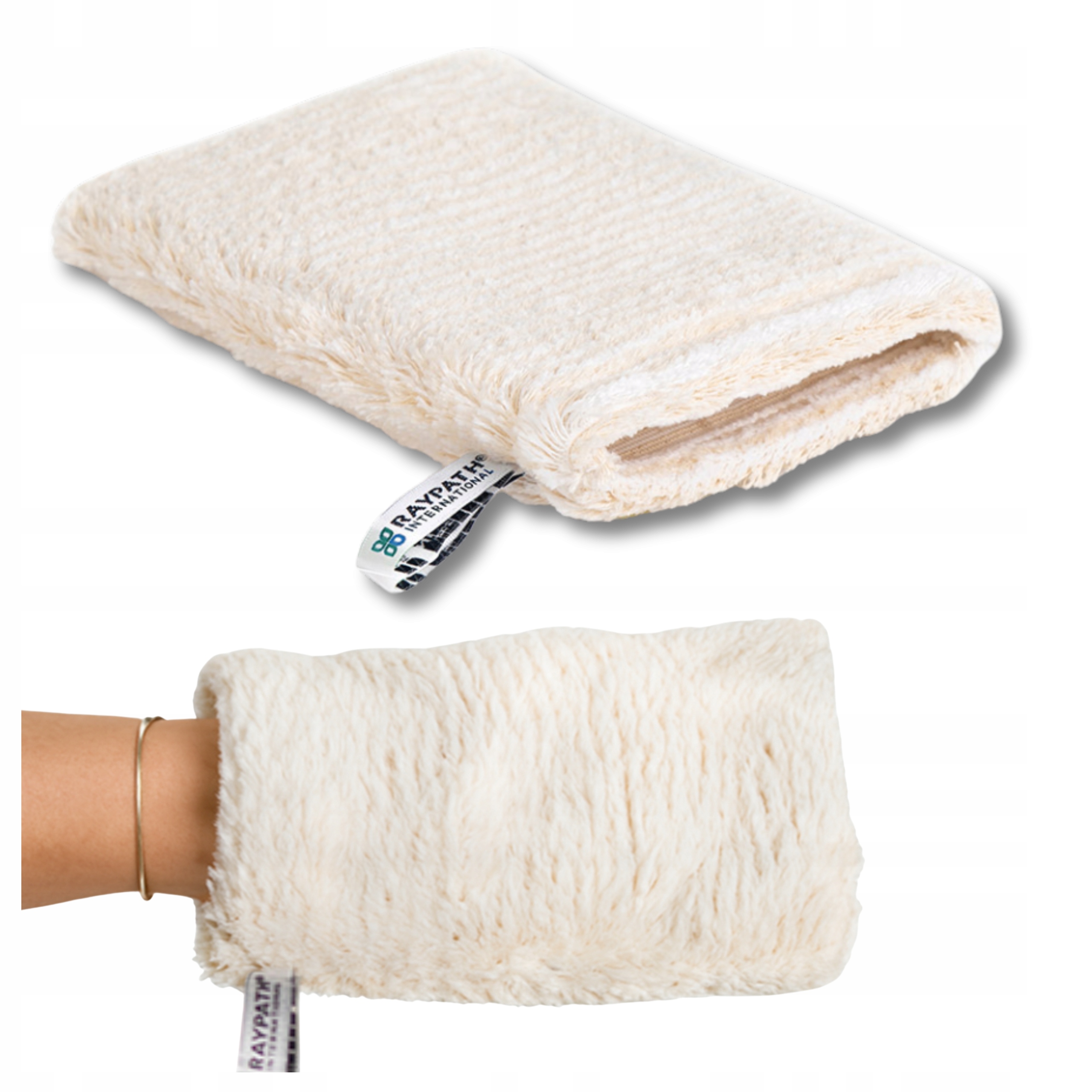 Levně Raypath Rukavice béžová M 15x22 Čistící rukavice na nábytek ze dřeva na mokro