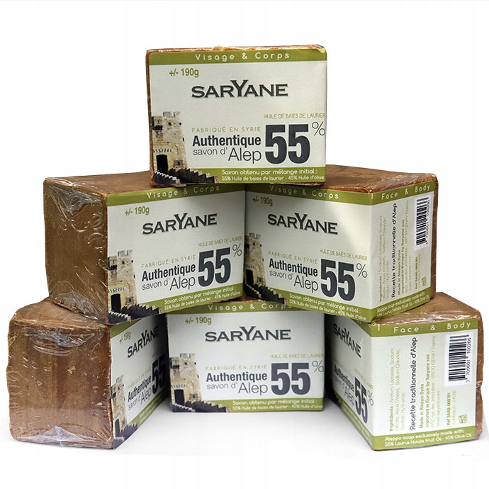 Mydła Aleppo w kostce 55% Saryane 1kg