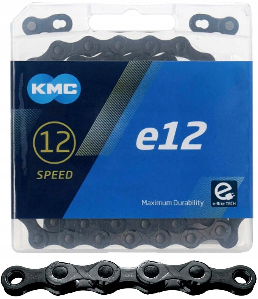 Řetěz Na Kolo Kmc e12 Black, 12 rychlostí, 130 článků, pro elektrokola (e-bike) spojka