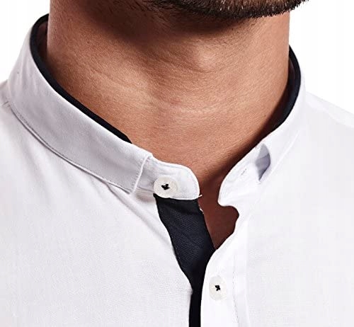 Koszula Męska Casual Stójka Codzienna Gładka NEW Model Nowość