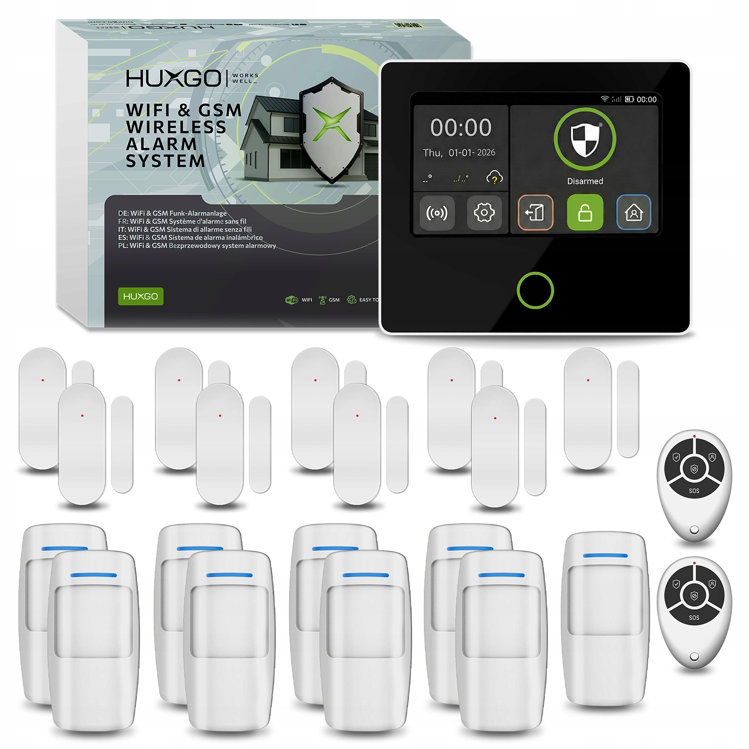 Bezdrôtový alarm WiFi Gsm 4G s aplikáciou Tuya, Huxgo HXA502 4G B