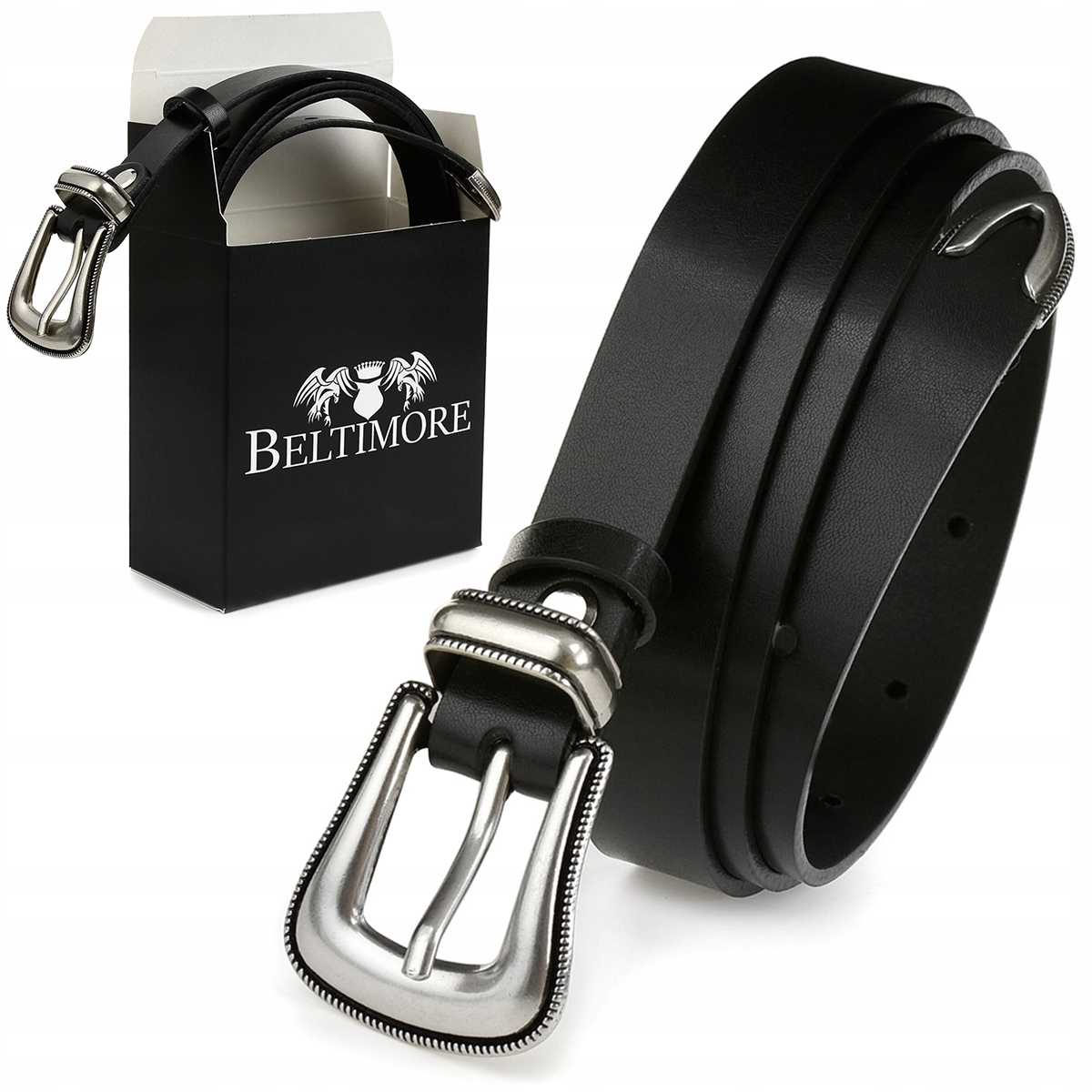 

Skórzany pasek damski podkowa kowbojski Beltimore