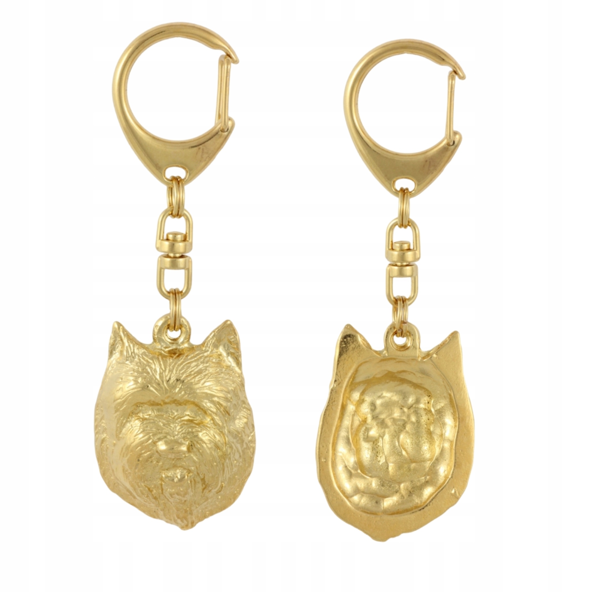 Cairn Terrier II – pozlacený přívěsek na klíče na klíče se psem, ozdoba kabelky, luxusu