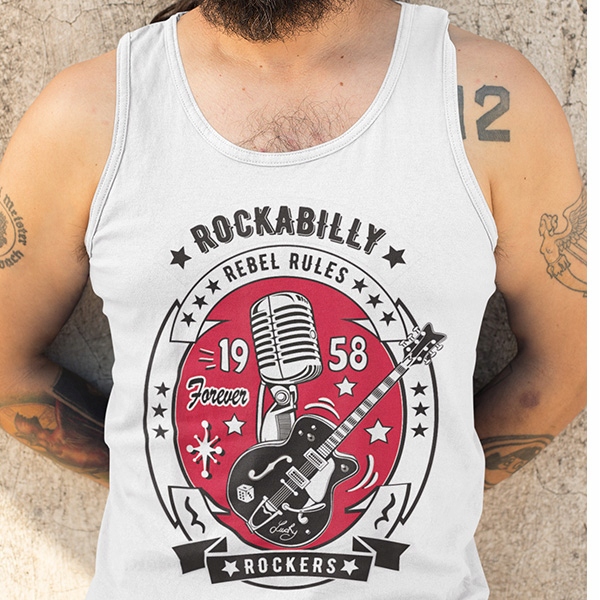 TANK TOP HORROR/ROCK 1950S SOCK HOP Rozmiar S