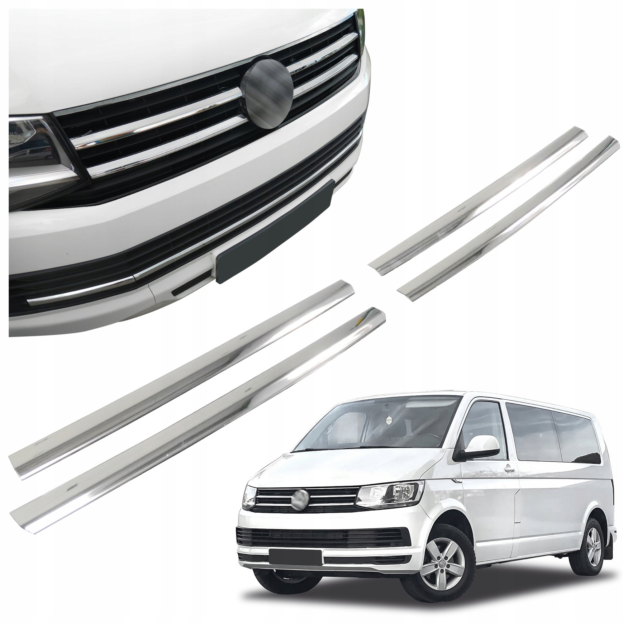 Lišty atrapy predného maskovania grilu pre Vw Caravelle VI T6 2015-2019