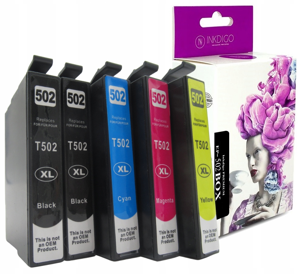 5x TUSZ DO EPSON 502 XL XP-5100 WF-2860 WF-2865