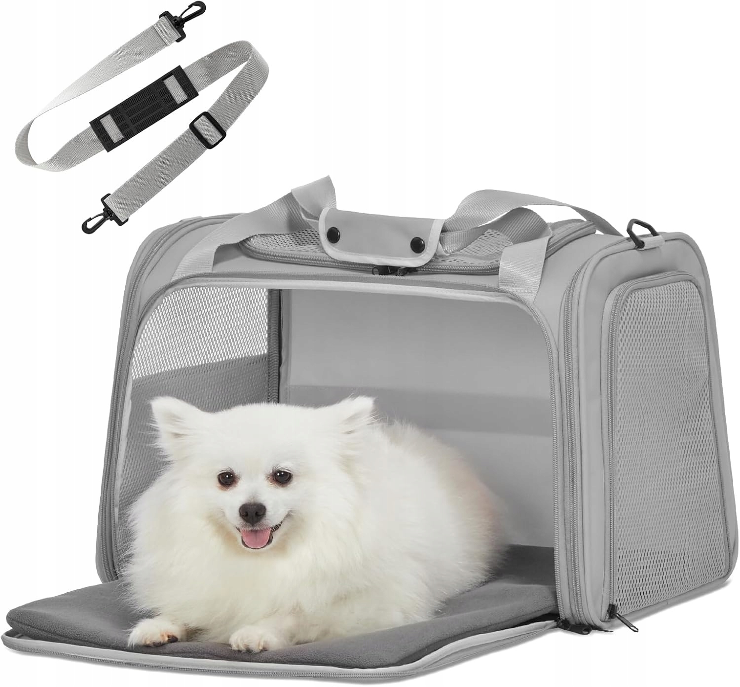 Levně Nosítko Pro Psa A Kočku S Fleecovou Podložkou Skládací Prodyšné 50x33x33