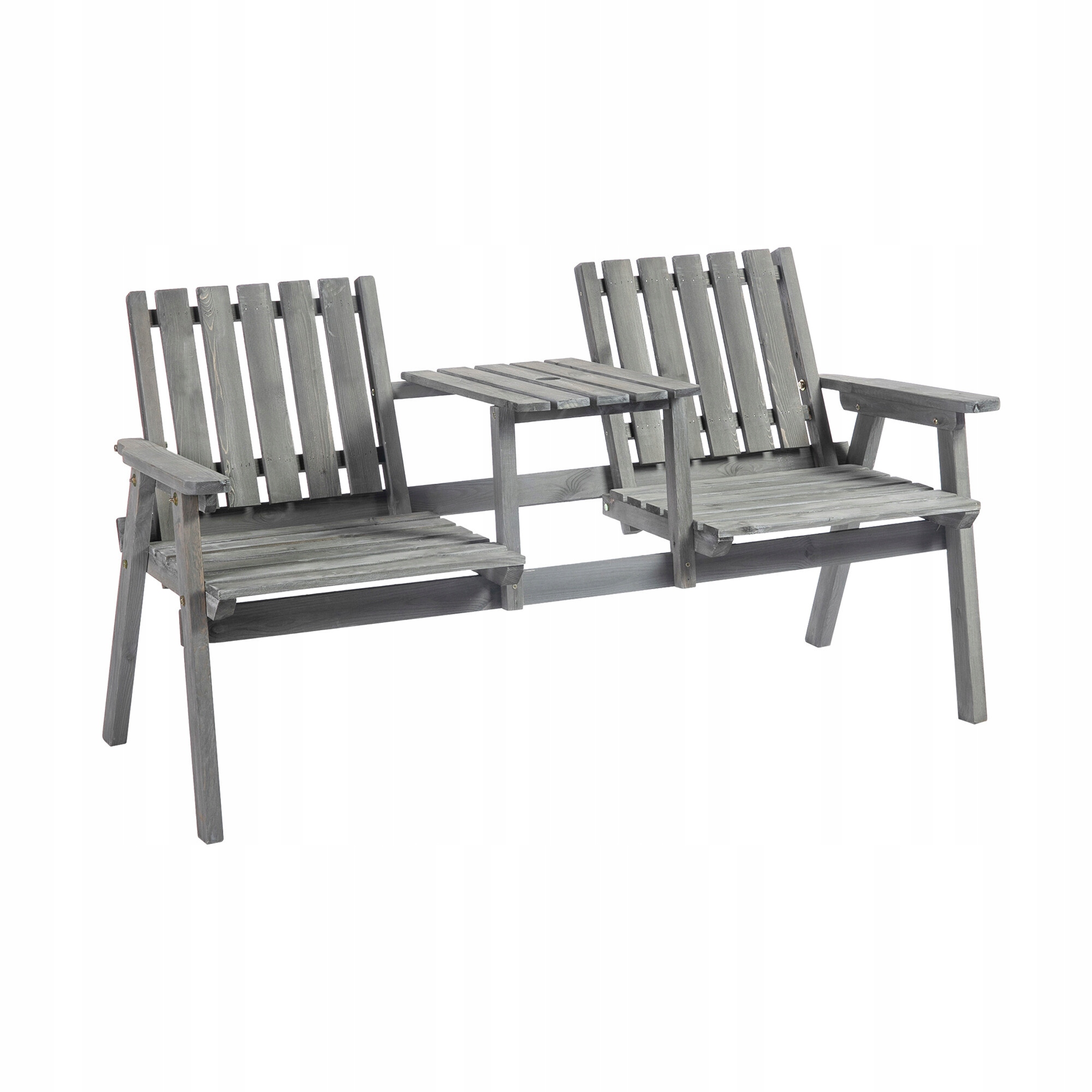 Aga Záhradná lavica so stolíkom 152x70x83 cm Sivá