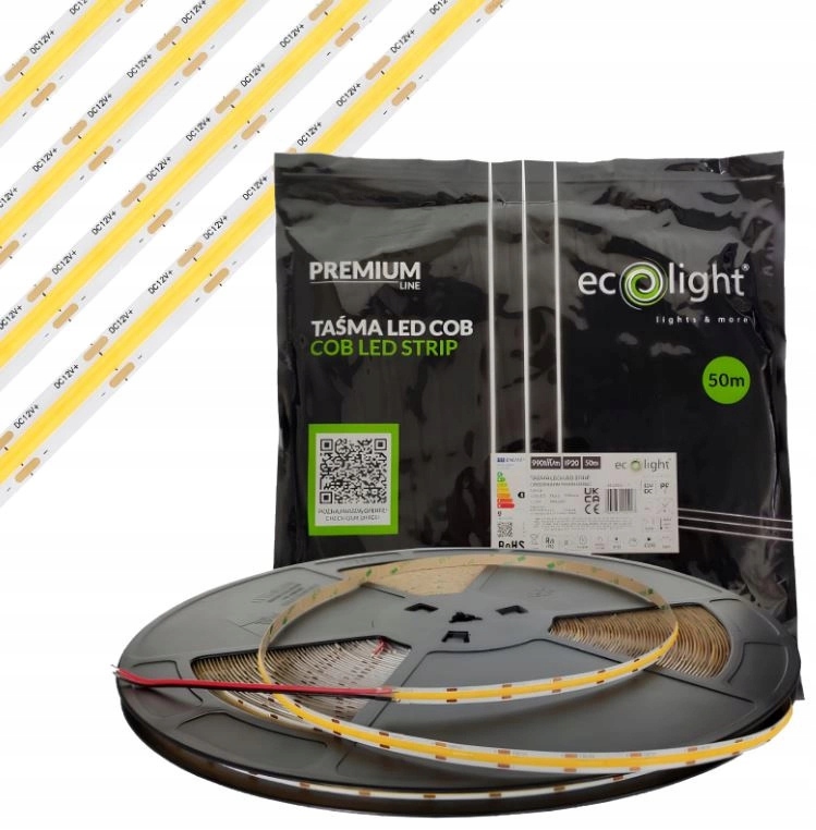 Led pásik 50m Cob Bezbodový 9W/m 3000K Farba Teplá IP20