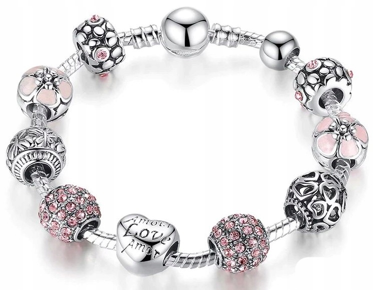 

Bransoletka Love modułowa Charms Beads Srebrna