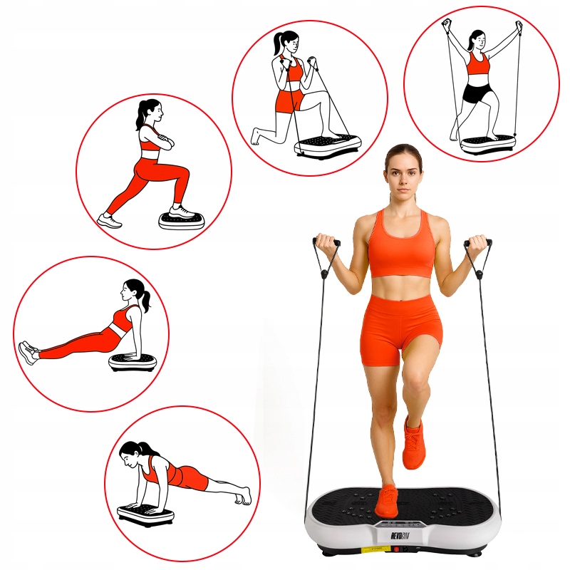 ВІБРАЦІЙНА ПЛАТФОРМА FINTESS З ПУЛЬТОМ УПРАВЛІННЯ + ЕСПАНДЕРИ RP18 Код виробника RP18