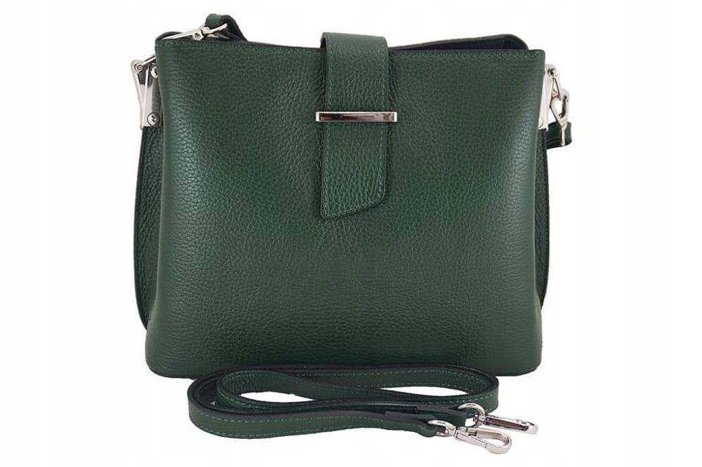 Skórzana shopperka damska zielona kuferek - Barberini's 752-42 Stan opakowania oryginalne