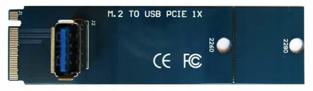 Adapter Przejściówka M.2 do USB PCIe 1X Riser Rodzaj adapter