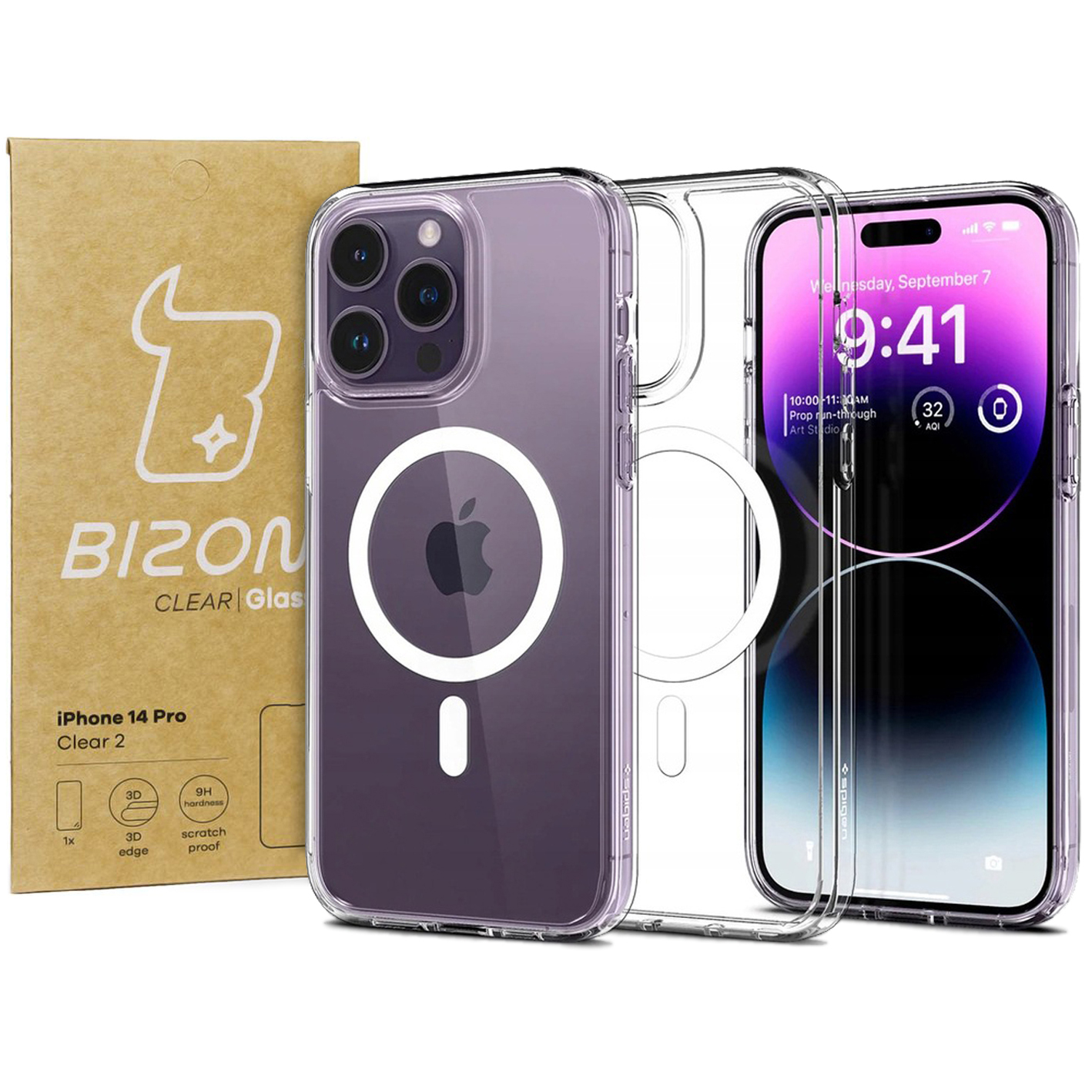 Pouzdro sklo pro Apple iPhone 14 Pro, Spigen , Bizon