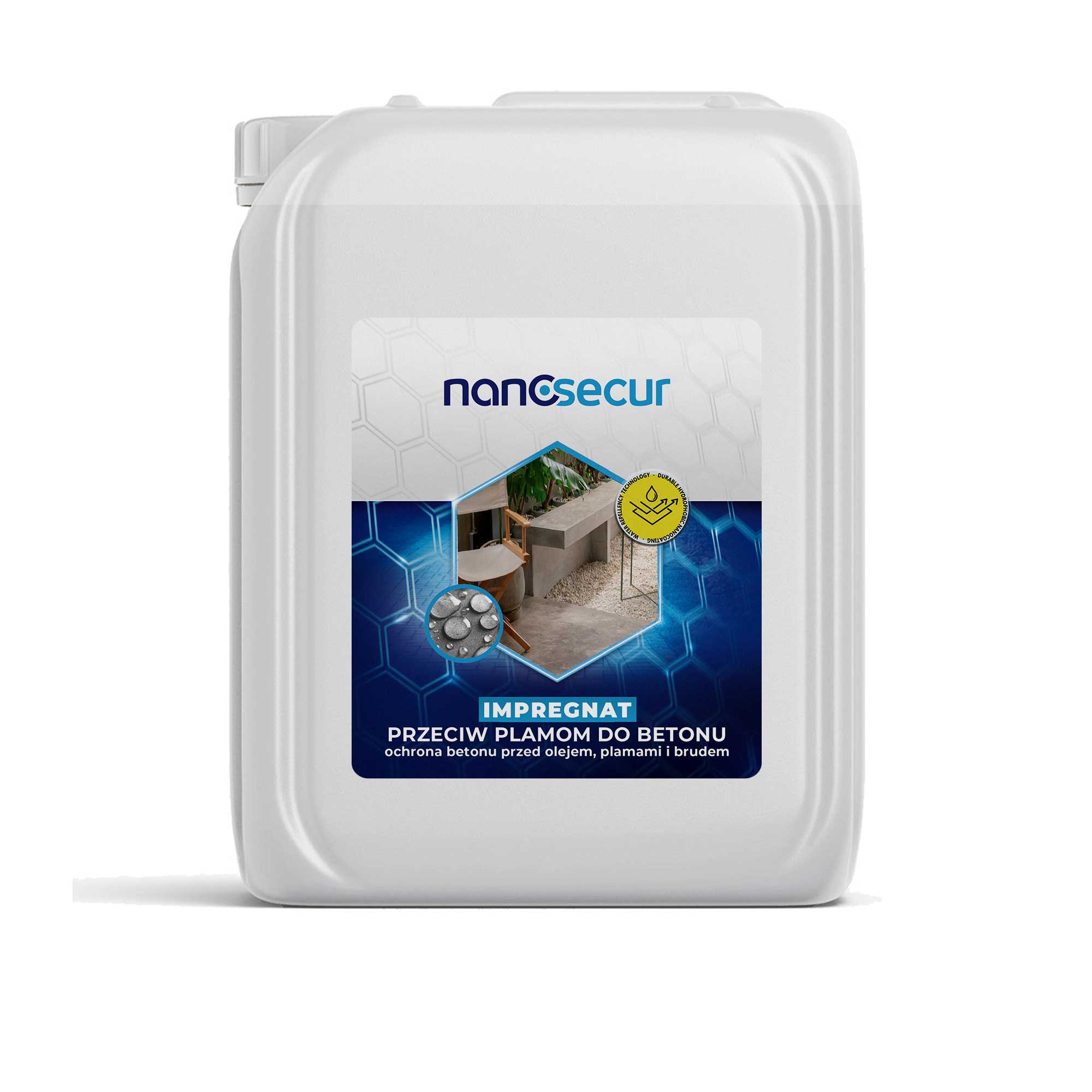 NanoSecur Impregnát proti skvrnám pro Betonu Ochrana povrchu 5 litrů
