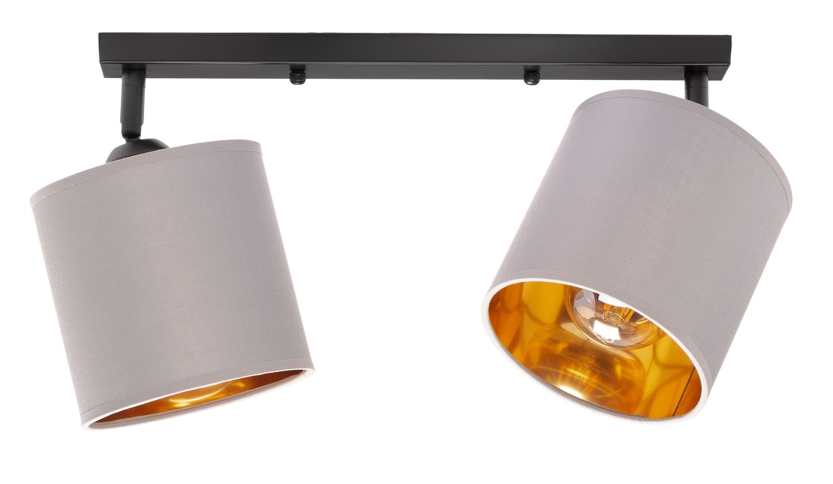 

Lampa sufitowa na listwie podwójna szara abażur