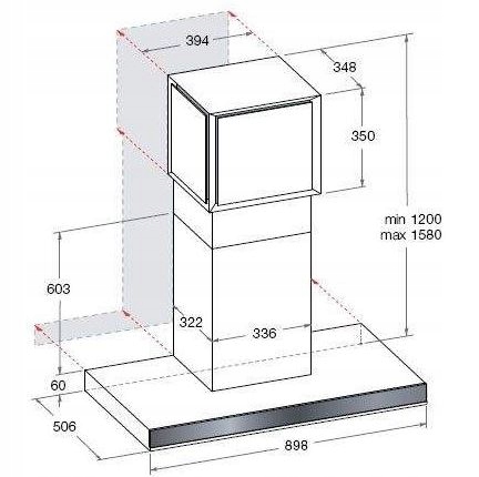 Okap Hotpoint-Ariston HLB 9.8 AADC X/HA 666m3h HIT Model HLB 9.8 AADC X/HA