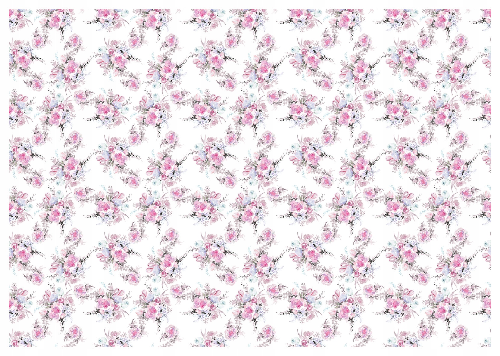 Fototapeta Růže a modré květy na bílém pozadí vinylová 254x184 lepidlo