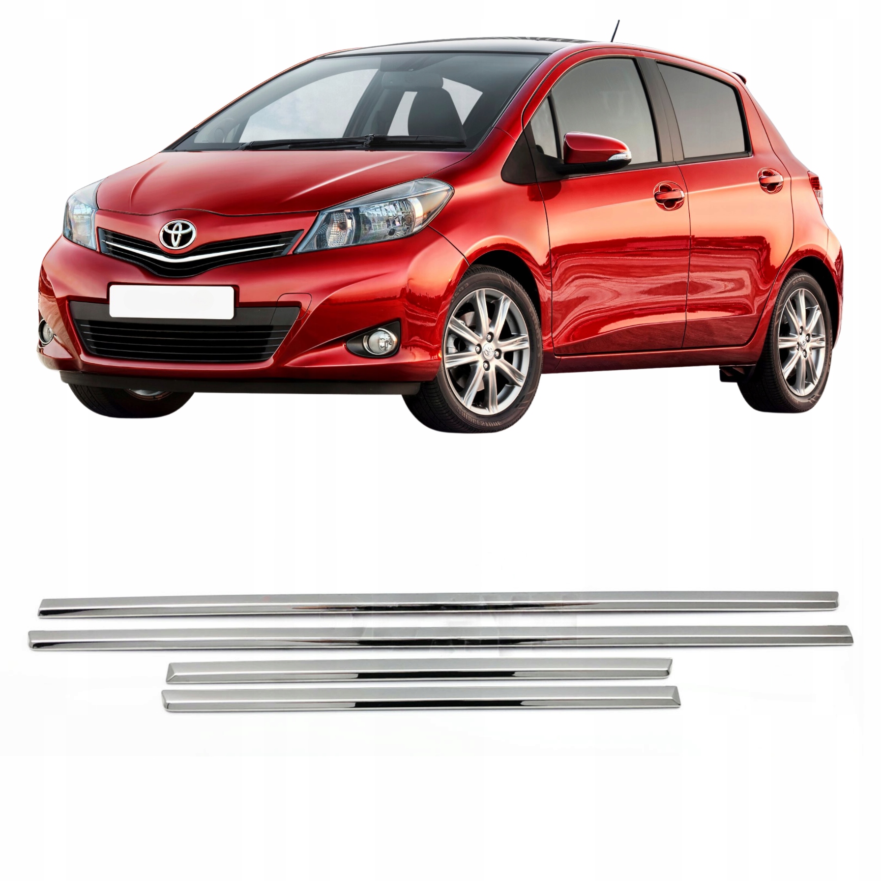 Bočné lišty na dvere nerezová oceľ chróm Toyota Yaris 2012-2020