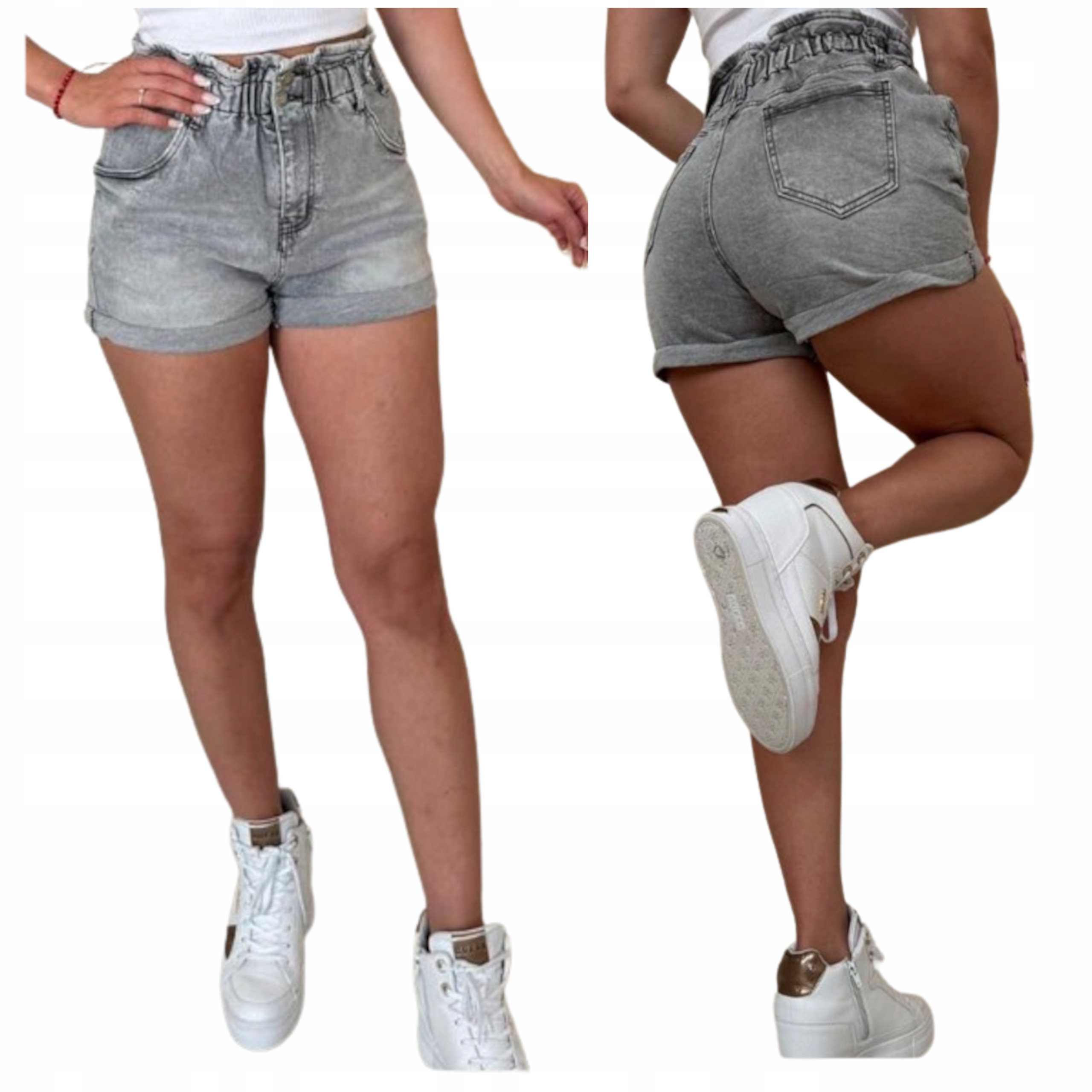 DAMSKIE SZORTY JEANSOWE KRÓTKIE SPODENKI KIESZENIE M