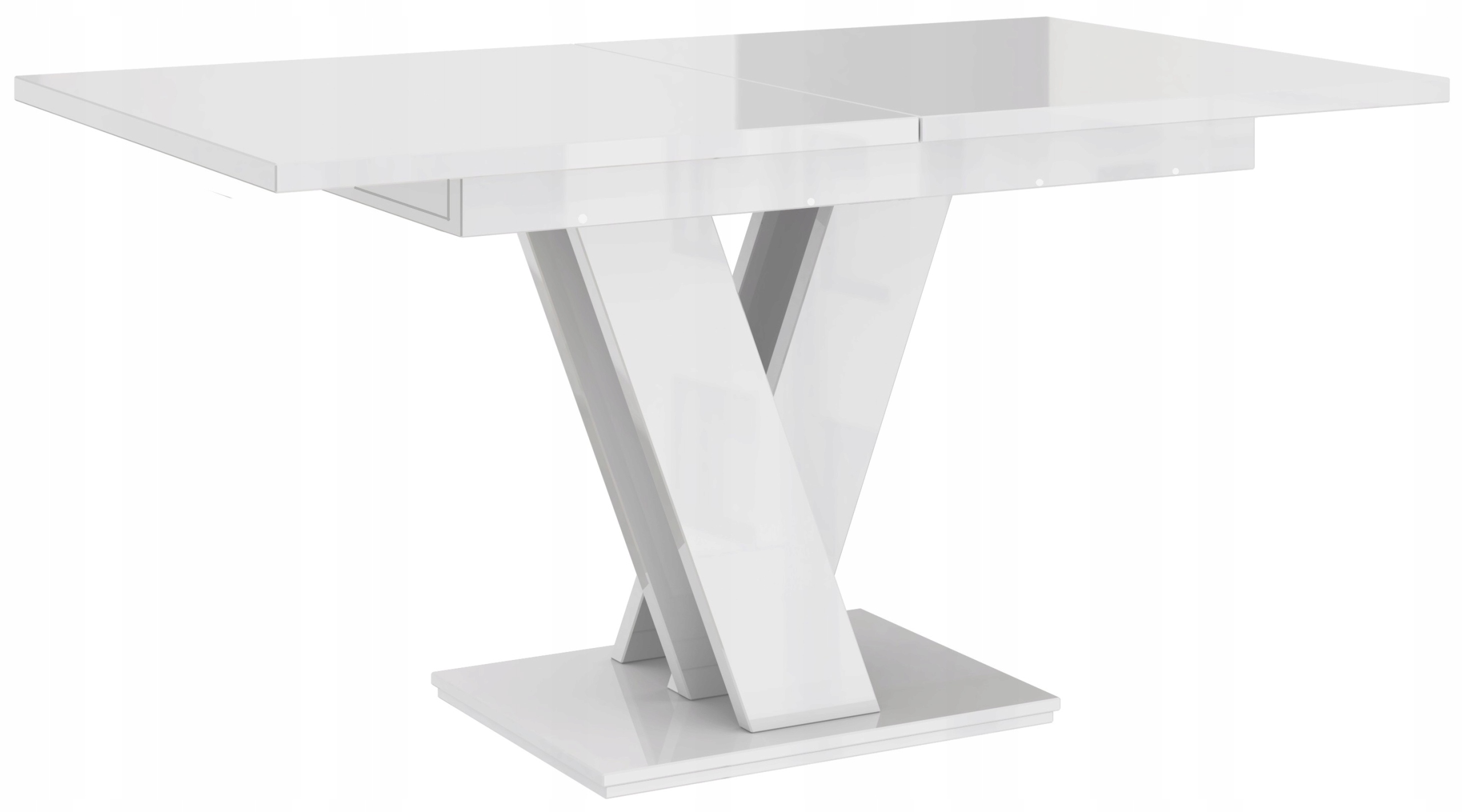 Nowoczesny stół rozkładany do salonu kuchni jadalni 120x80 biały połysk