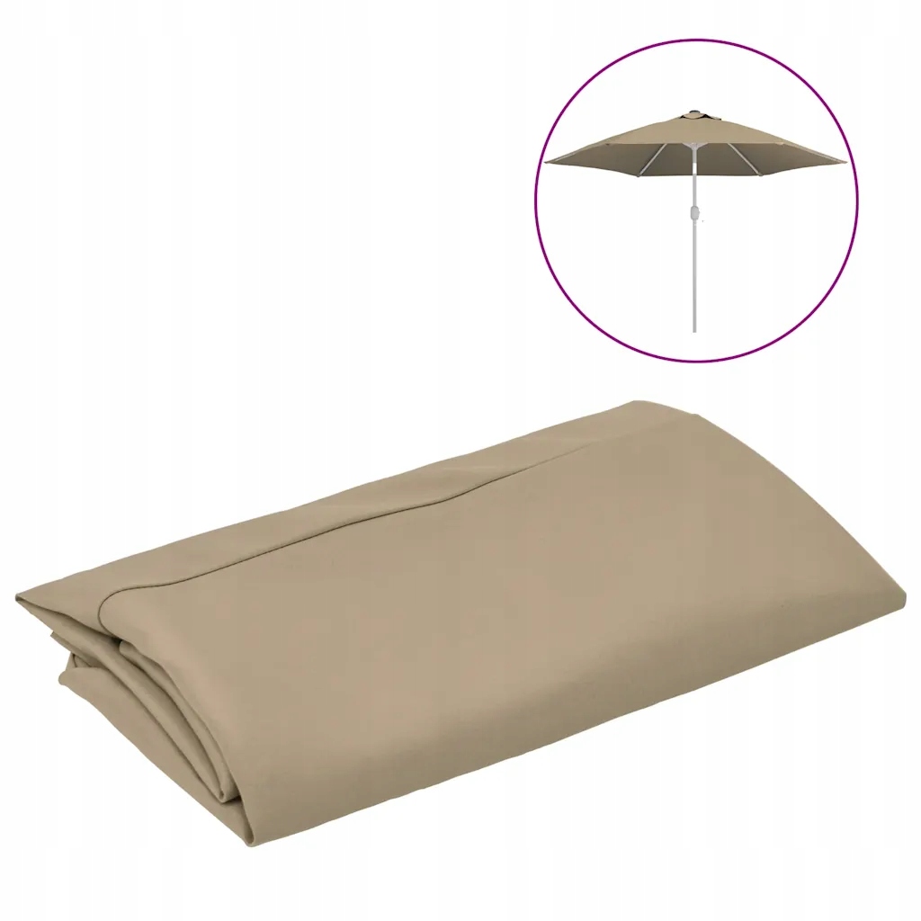 Náhradní Uv slunečník, polyester, taupe, Ø300 cm
