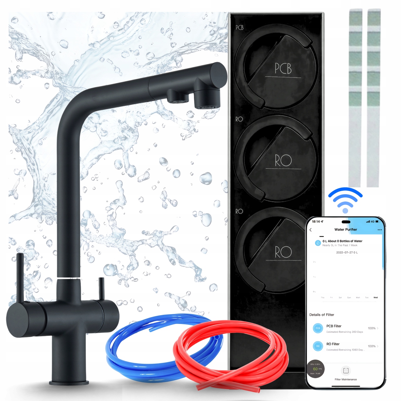Systém Filtrácie Pitnej Vody Midea 800GPD Smart Reverzná Osmóza A Kohútik Pzh