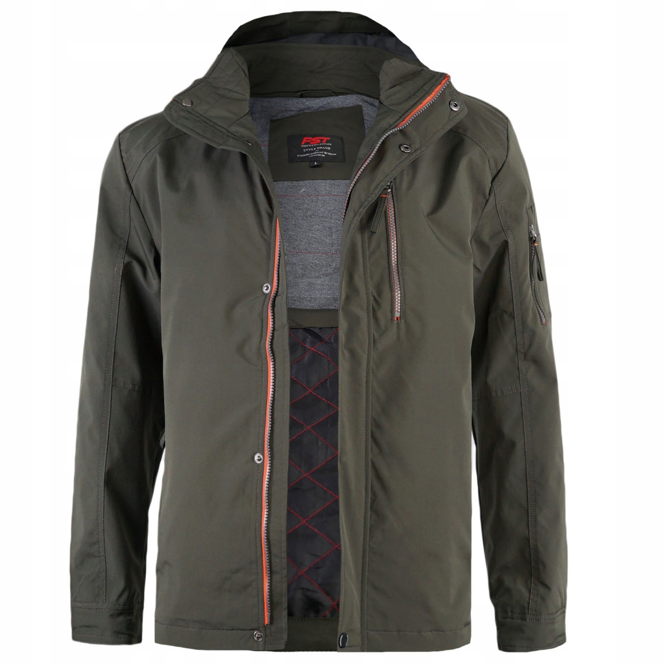 Pánská elegantní přechodová s kapucí khaki Fst MP171 L