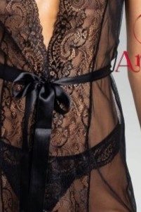 Gatta peniuar+tanga krajka/vzor krajky černá Ars Amandi Larisa vel. S/m