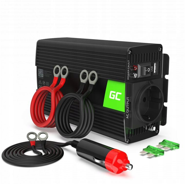 Měnič Napětí Automobilová Green Cell 12V 230V 500W/1000W Čistá Sinusoida