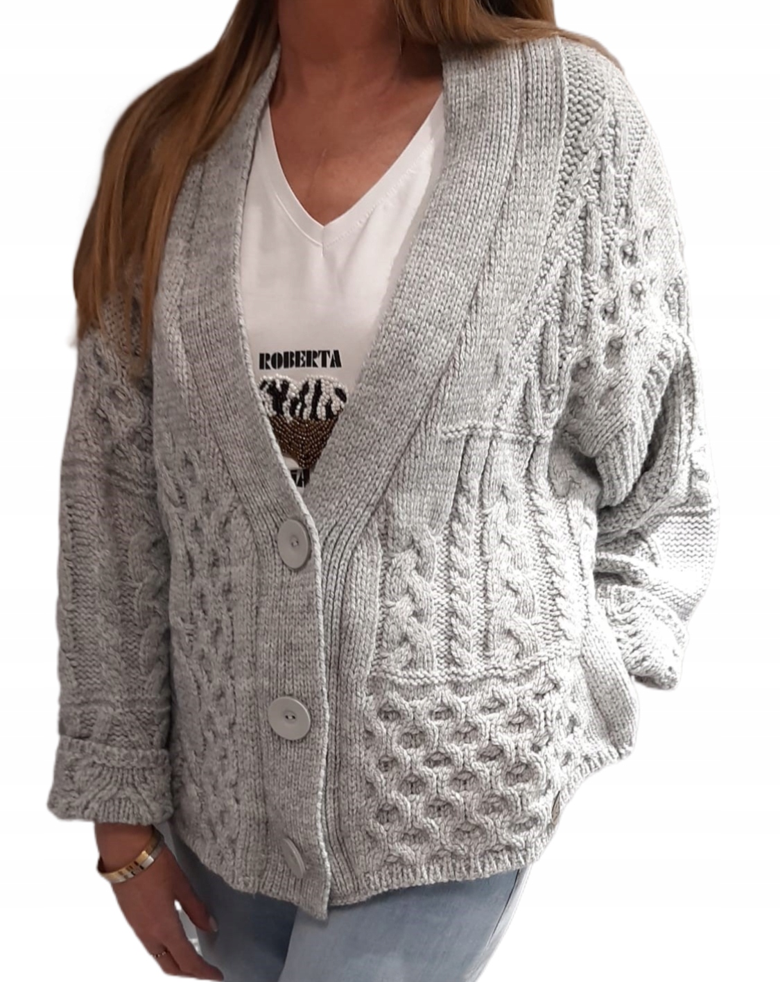 Cocomore Svetr Kardigan Šedý New